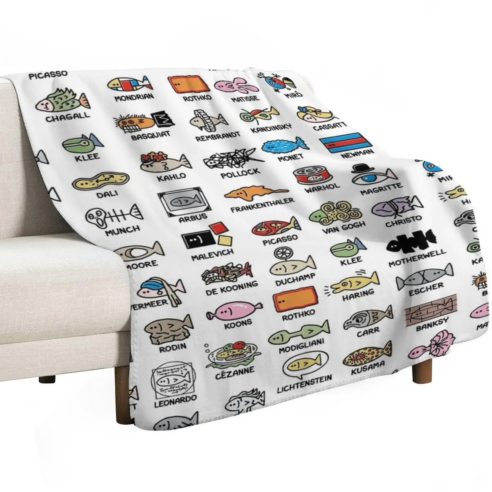 art school of fish (composite) Throw Blanket Long Lasting Soft Plush Blanket for Daily Use
