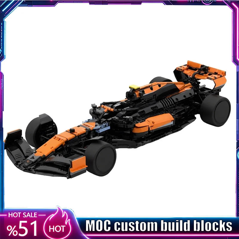 3178 PCS 1:8 Scale Open Wheel Racing Vehicle MOC Building Blocks DIY Creative Assembly Model Toy Collection Display Popular Gift