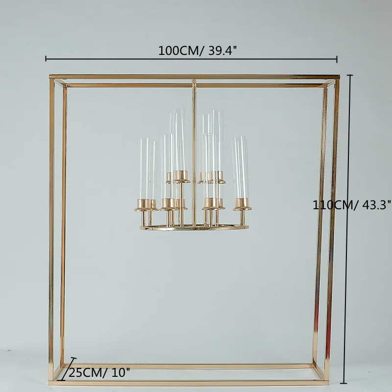 Goldener Metall-Kerzenleuchter für Hochzeitstische, Kerzenständer, Tischdekoration für Partys, Vasen, Events, DIY-Dekoration, 2 Stück, 4 Stück – Detail 1