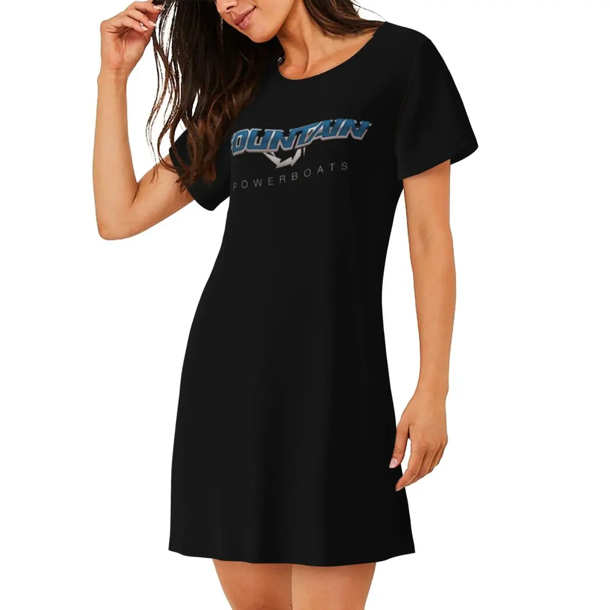 Custom Fountain Of Youth Is Go Fast Boats Short Sleeves Nightdress For Sleeping Women Short Sleeve Nightgowns Soft Pajama Dress