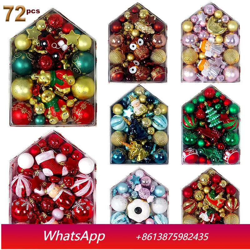 

CX new Christmas balls 72 house sets painted special shapes, Christmas tree pendants