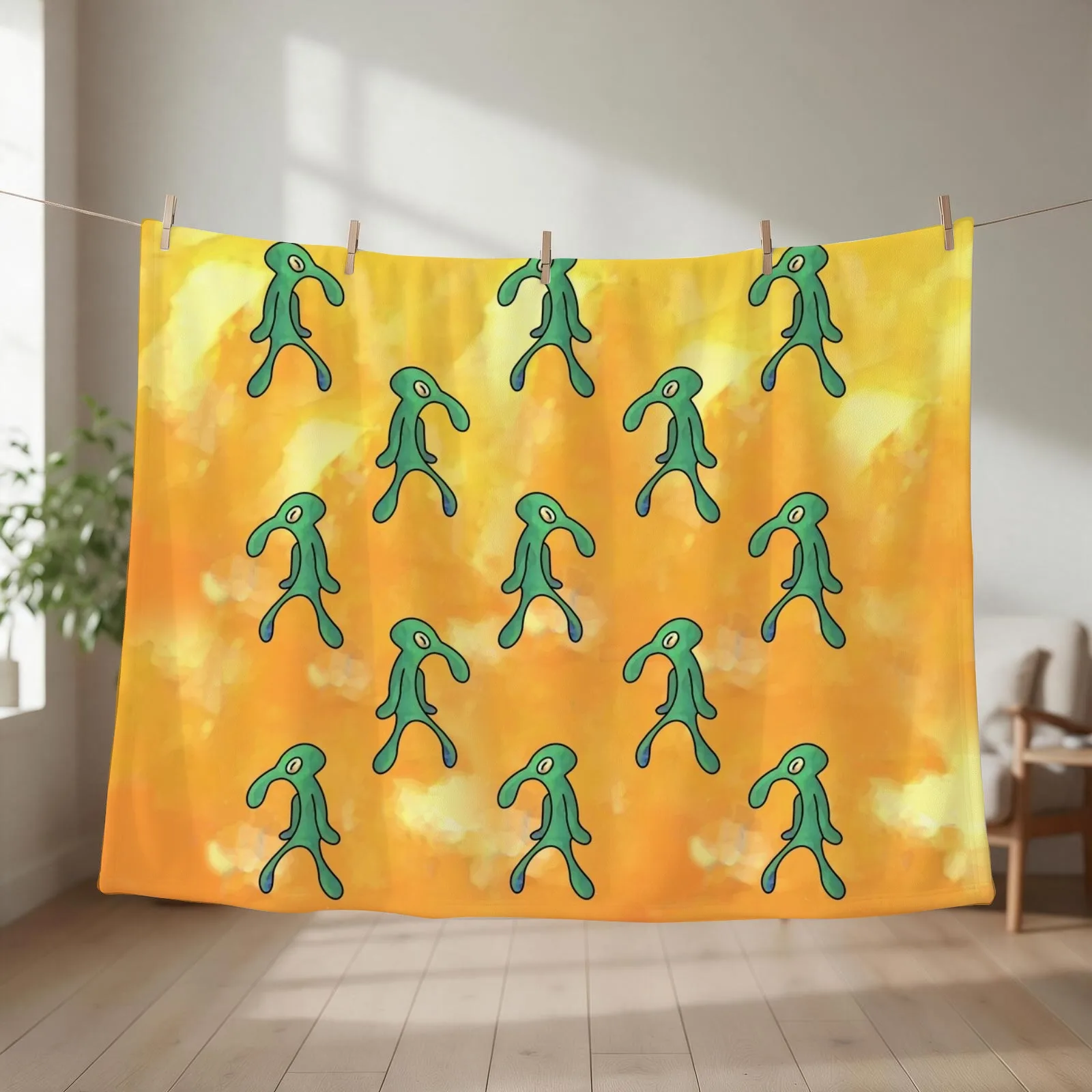 Bold and Brash (Yellow) Throw Blanket Loose Quilt Flannel Fabric Summer Beddings Blankets