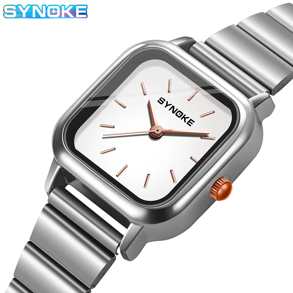 SYNOKE Women Watch Fashion Rose Gold Simple Quartz Female Watch Luxury Dress Ladies Stainless Steel Waterproof Wrist Watches