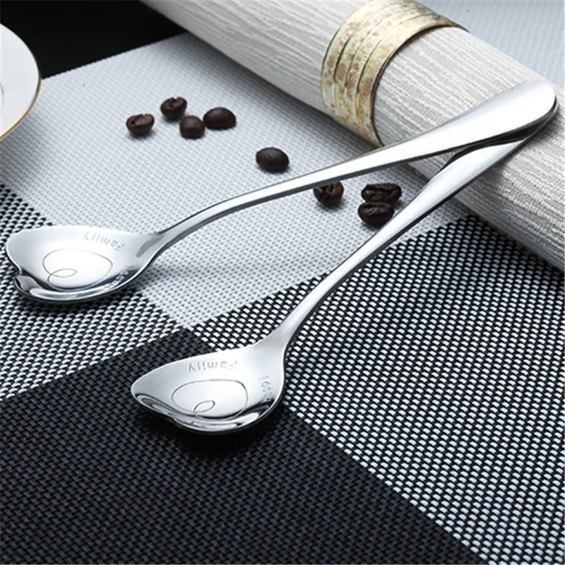 1pc Stainless Steel Sweet Heart Shaped Love Coffee Spoon Teaspoon Children Spoon New Beautiful