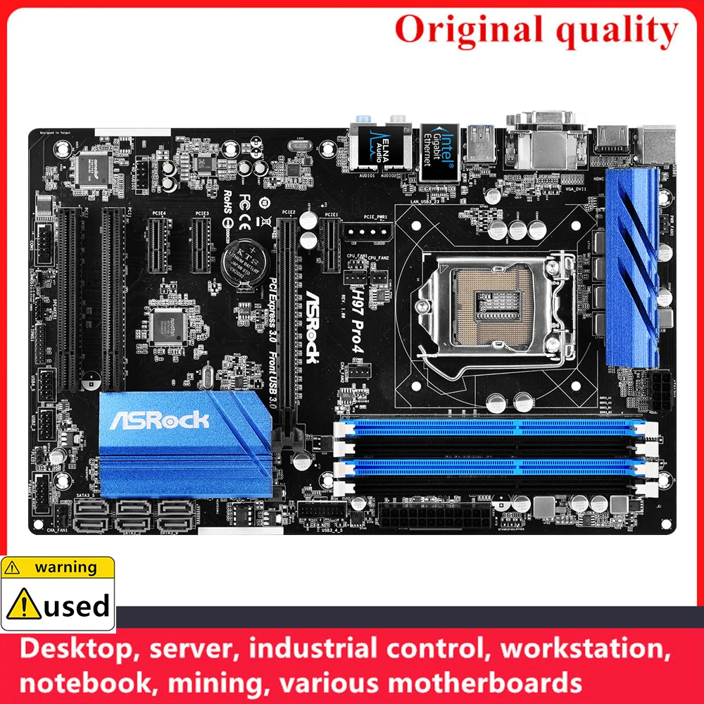 

Used For ASROCK H97 Pro4 LGA 1150 DDR3 32GB ATX For Intel H97 Desktop Mainboard SATA III USB3.0