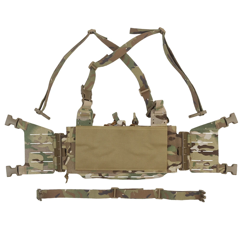 Knight Camo Tactical Chest Rig Built-in Quad 5.56mm Mag Pouch Quick Release Design Molle System Movie Props Tactical Game Vest