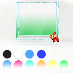 Square Fish Tank Background White Yellow Green Blue Black Gradient Simple Printing Wallpaper Aquarium Backdrop Decorations PVC