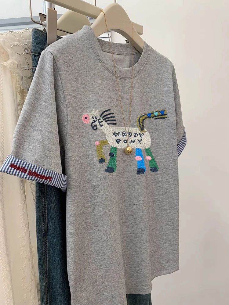 Modny, gruby, rozpuszczalny w wodzie, chłodzący, kreskówkowy T-shirt męski, uniwersalny, letni, trendy, piękny...