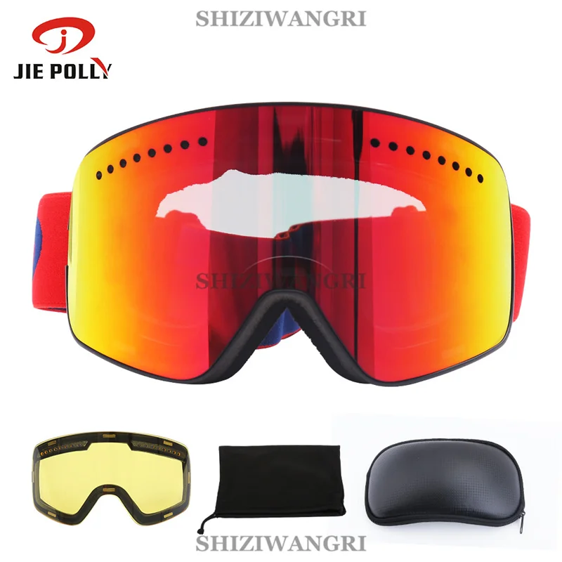 2022 New Double Layer Magnetic Ski Goggles Lens Skiing Anti-fog UV400 Snowboard Goggles Men Women Ski Glasses Eyewear