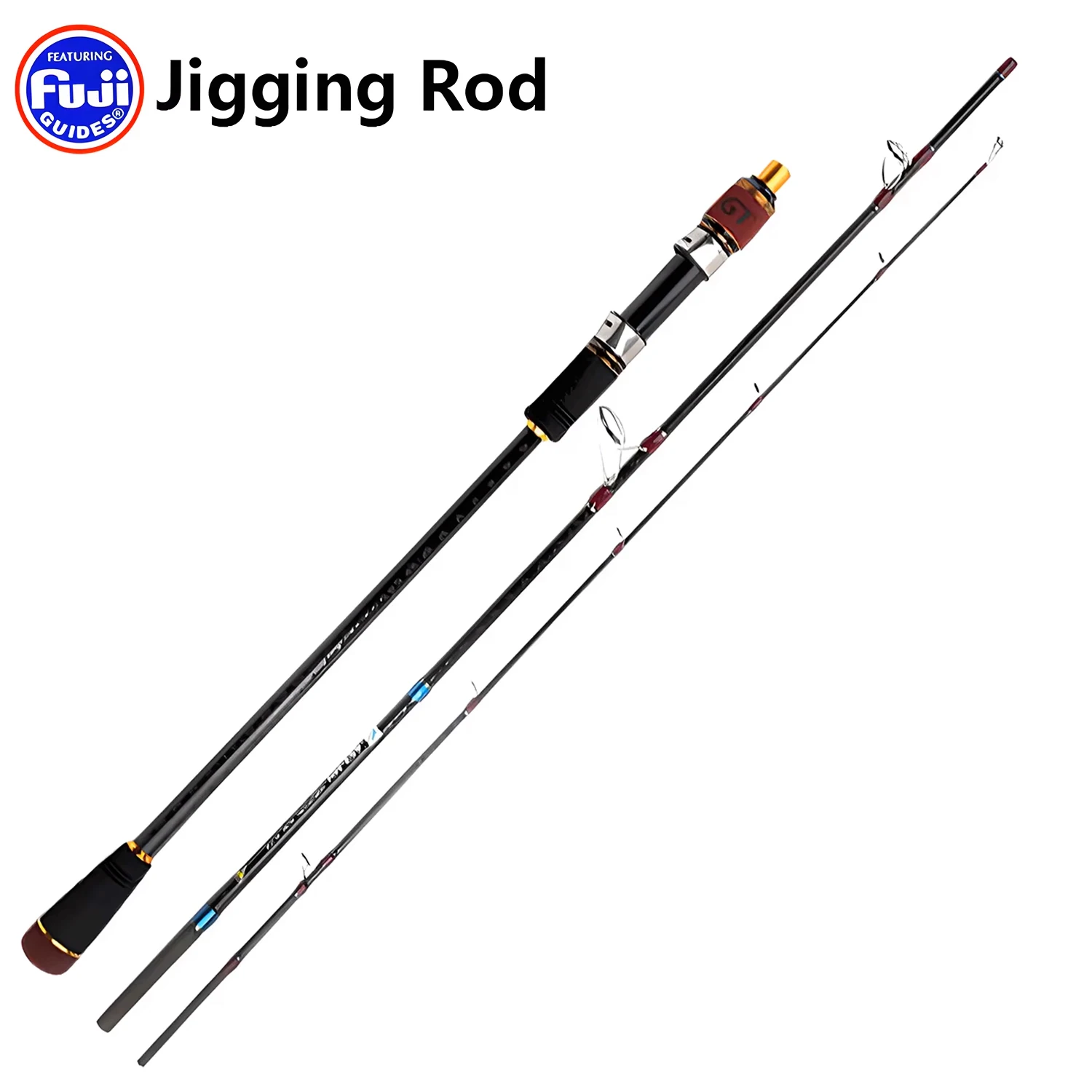 Canne à pêche FUJI pour jigging lent, pêche au calamar, au pieuvre et au seiche, canne à pêche portable pour bateau en eau salée, canne à lancer en carbone pour leurres.
