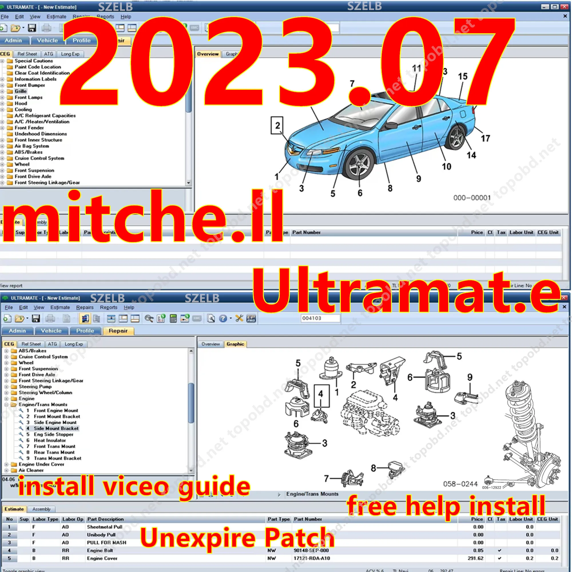 Newest 2023.07 MITCHell ULTRAMATE 7 COMPLETE ADVANCED ESTIMATING SYSTEM+Patch for never expire+Can installed indefinitely