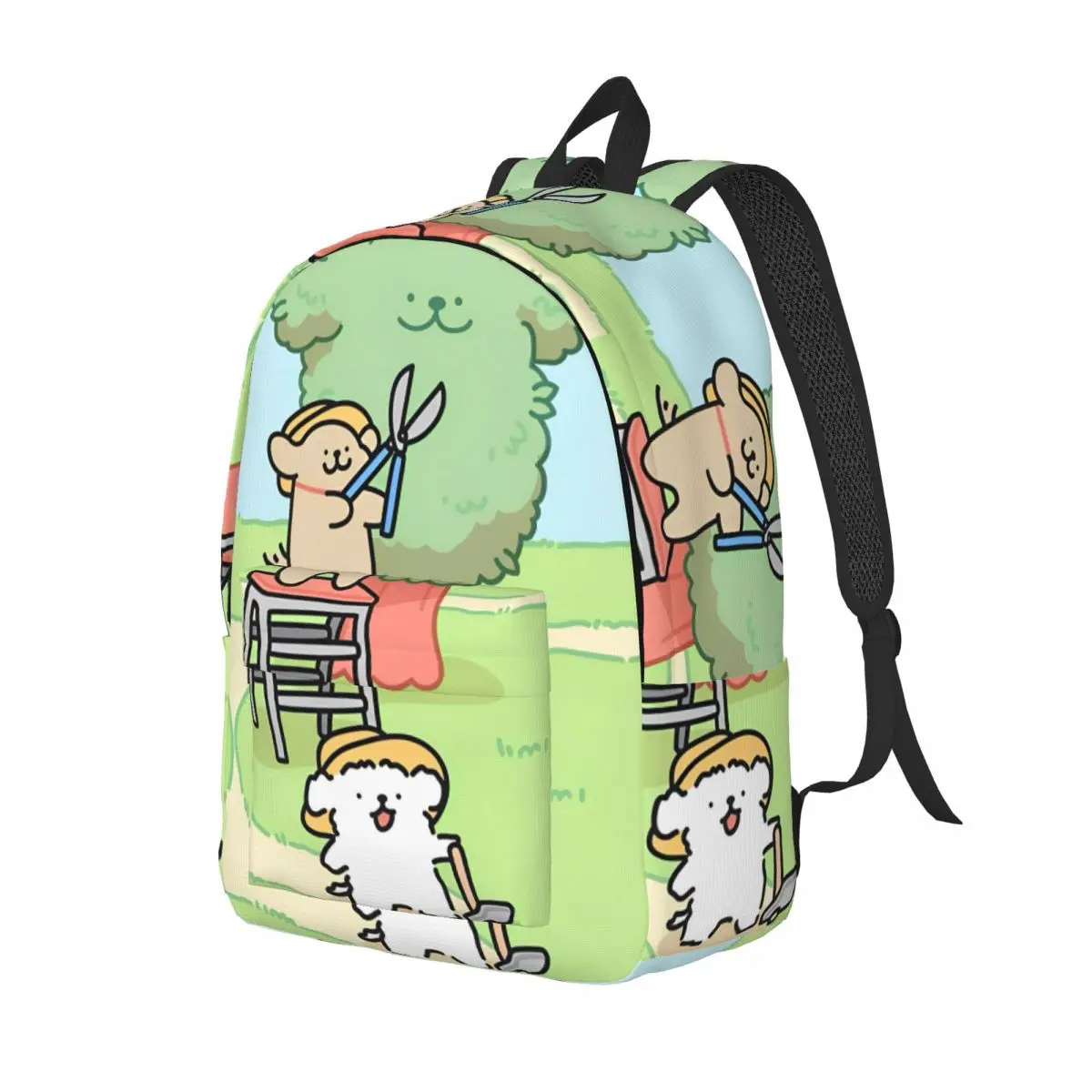 Maltese Golden Kawaii Couple Line Dogs Teenage Backpack Sports High School Work Daypack for Men Women College Shoulder Bag