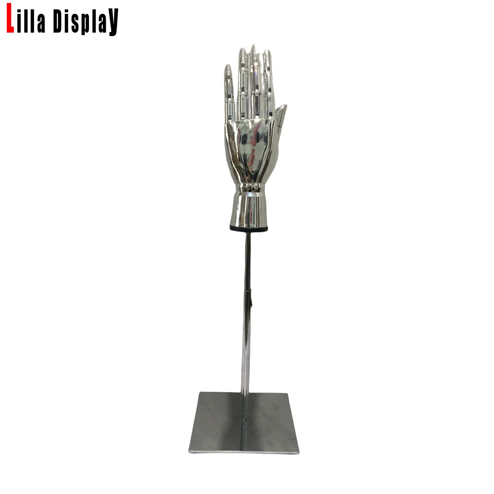 Store Visual Display Adjustable Silver Square Base Plastic Mannequin Display Hands WDH01