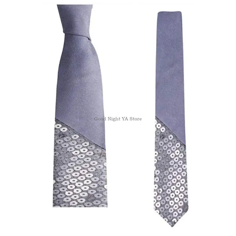  Sparkling Sequined Tie Adjustable Neck Tie for Night Event Stage Performances