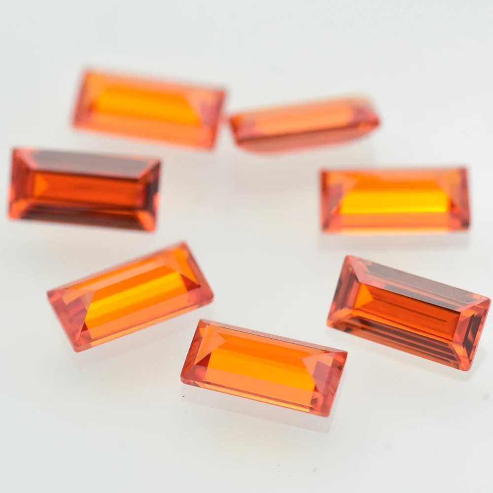 1.5x2~3x5mm Orange Rectangle Baguette Cut CZ Stone Synthetic Gems Cubic Zirconia For Jewelry Size DIY for Jewelry