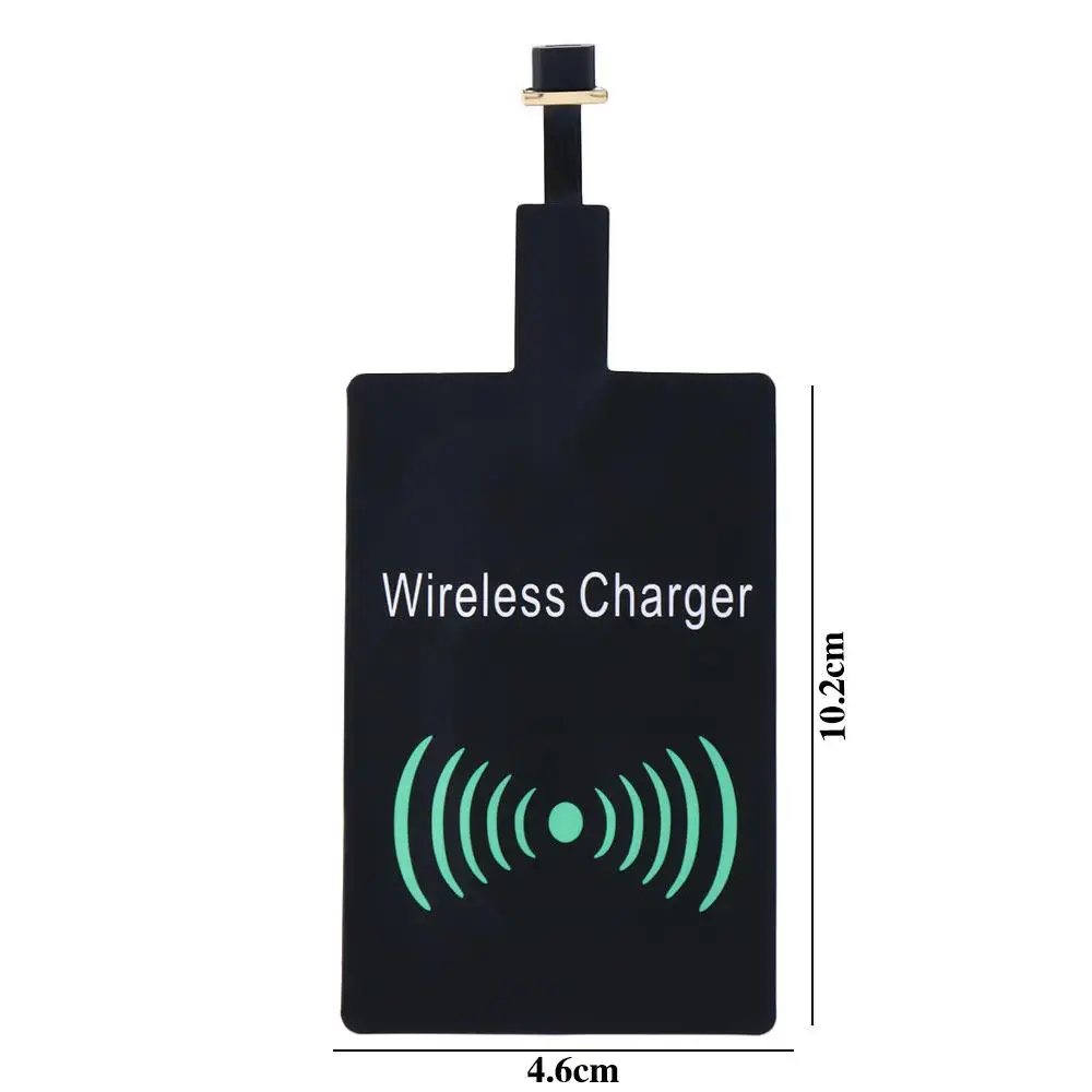 Type-C Adapter Qi Wireless Charging Induction Patch Charge Coil Receiver Charger For iPhone 5 5S SE 6 6S 6Plus 7 Plus Android