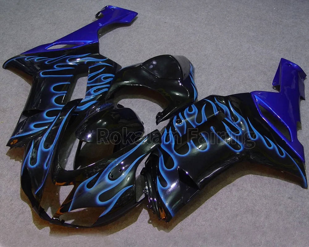 Body Kit For Kawasaki Ninja ZX6R 2007 2008 ZX-6R 07 08 6R 636 Blue Flame Sport Bike Fairings (Injection Molding)