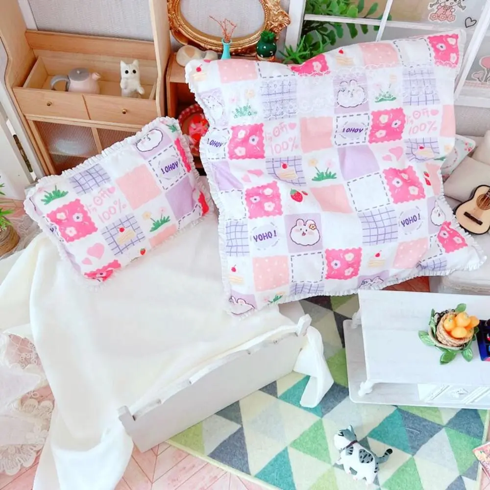 Ecolhedor 20cm boneca cama acessórios boneca cama macia boneca colcha travesseiro boneca saco de dormir brinquedo diy