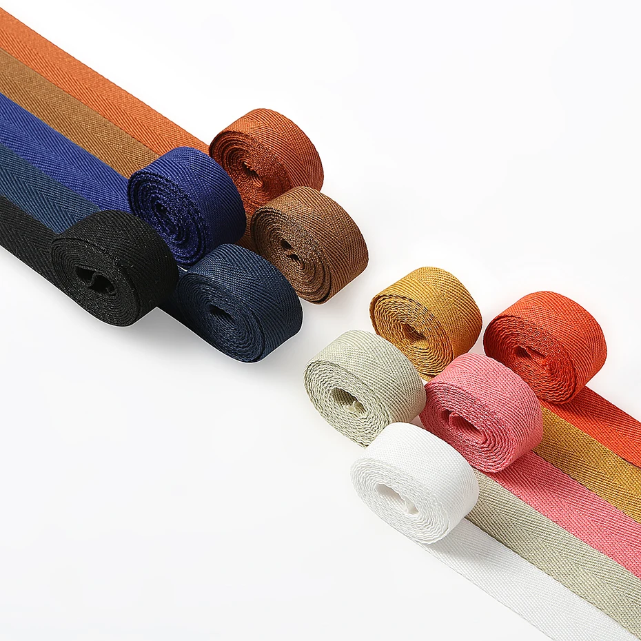 10 Colors 50 Yards Polyester Cotton Twill Webbing 23mm Width Bias Binding Tape/Belt Strap Bags Craft Sewing Accessories