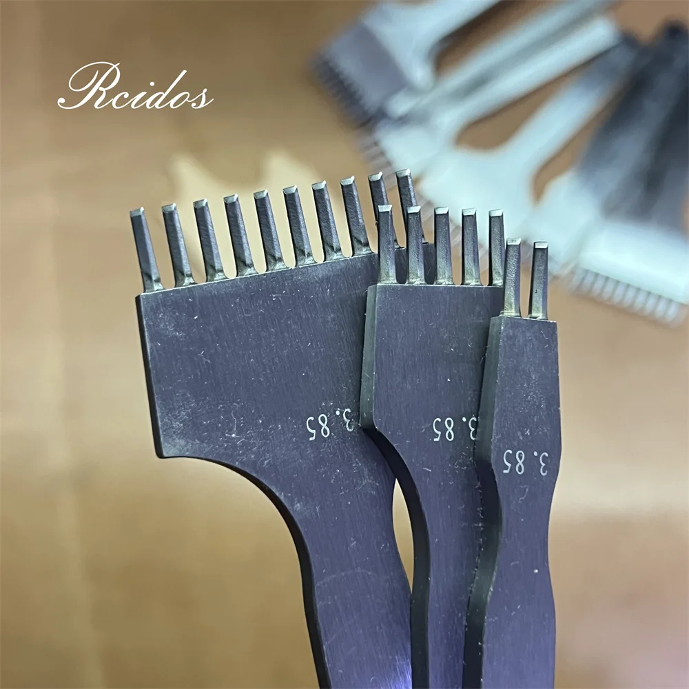 RCIDOS Hand Sewing Hex Hole Puncher,Manual French Style Stitching hole Punching tools,Prickling Iron Distance:3/3.38/3.85/4/5mm