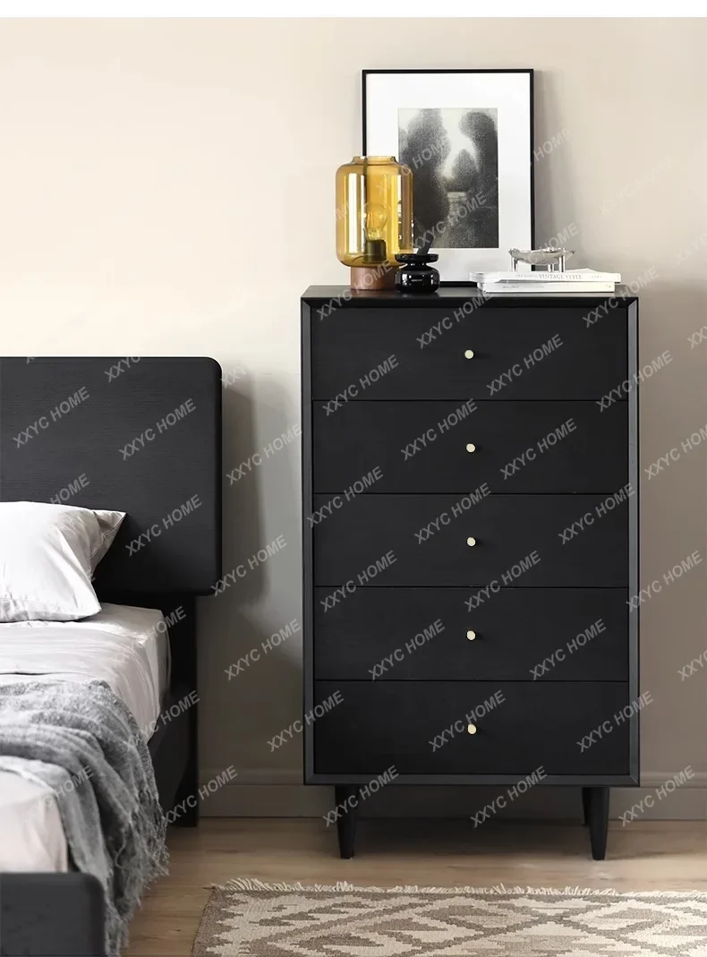 

Hhousehold solid wood cherry wood bedside table oak bedside cabinet log all solid wood