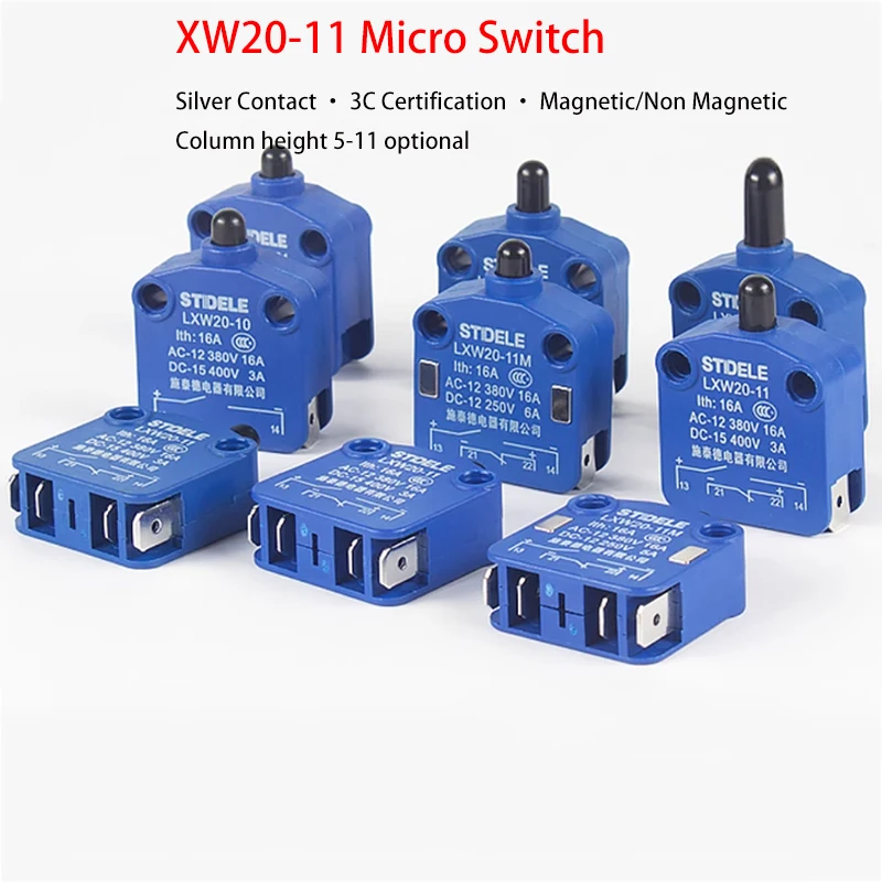 Micro switch LXW20-11 LXW20-01 LXW20-10/M Limit Switch 1NO1NC 16A  AC380V Plastic Shell Waterproof Magnetic Blowing Switch Silve