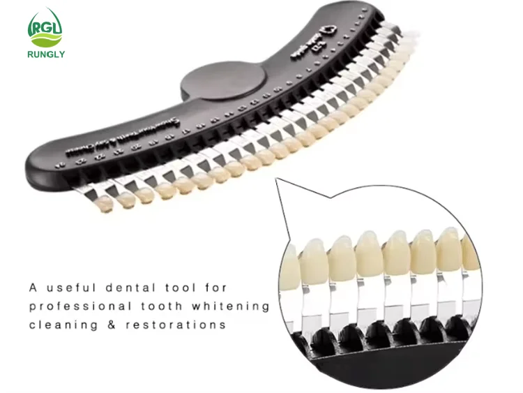 Professional 3D Handheld 27-Color Dental Teeth Whitening Shade Guide Plastic Comparator for Veneers Dentists and Dental Labs