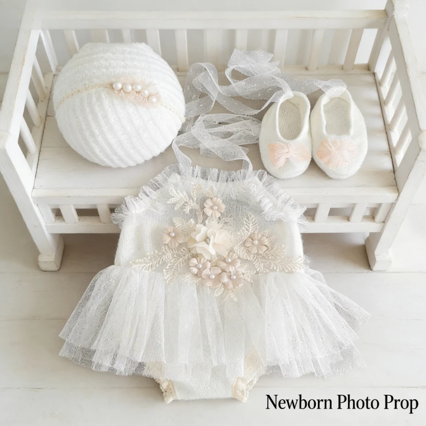 Newborn Photography Props Swan Lace Outfit Set for Baby Photo Shooting Studio European and American Cross border Products