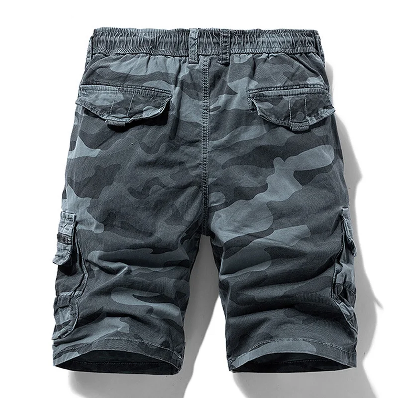 Cotton Mens Camo Cargo Shorts 2026 Summer Stretchy Relaxed Fit 5" Work Shorts Heavy Duty Multi-Pocket Hiking Pants Male Outdoor