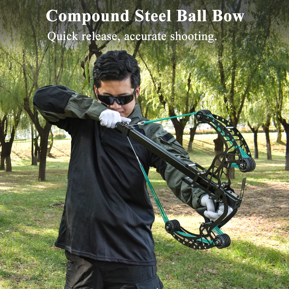 Outdoor Hunting Slingshot Set New-style Repeating Steel-ball Compound Slingshot High-precision Large-scale Slingshot Shooting view 6