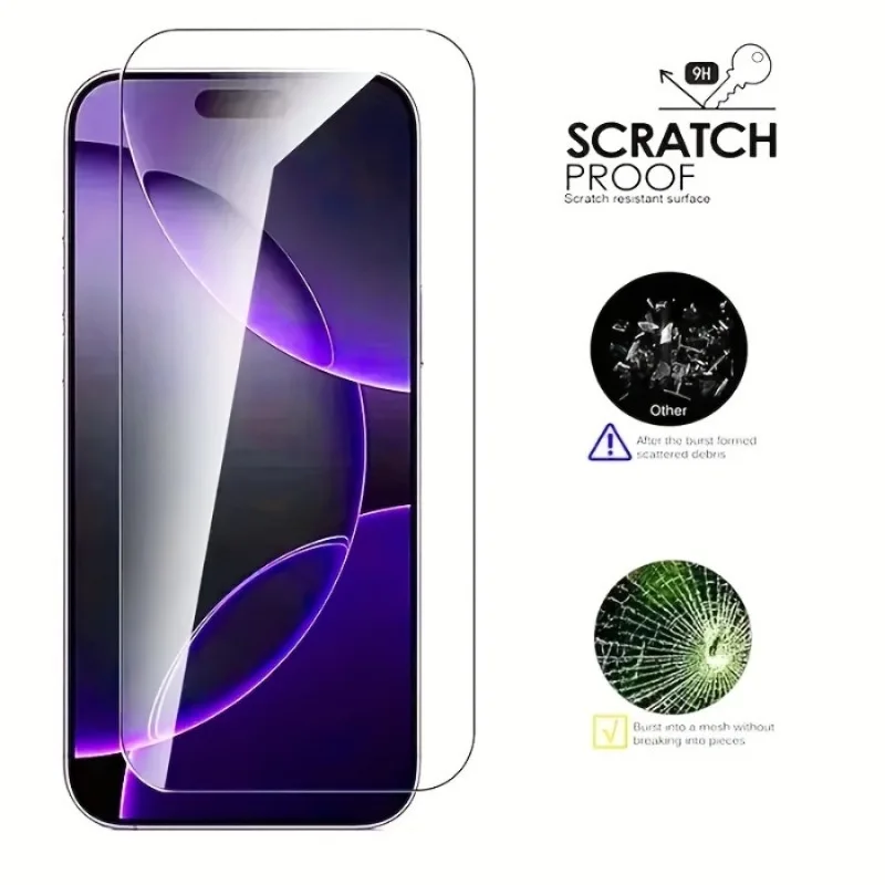 3 قطعة غطاء كامل الزجاج المقسى حامي الشاشة آيفون 17 16 15 14 13 12 11 برو ماكس 16 15 14 زائد 13 12 Mini 16e الهواء الزجاج #3