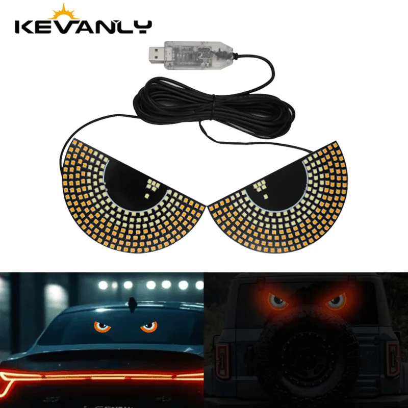 

Светодиодные сигнальные огни «Глаза Дьявола», матричные панельные фонари, стробоскопы, USB-подключение для украшения лобового стекла автомобиля