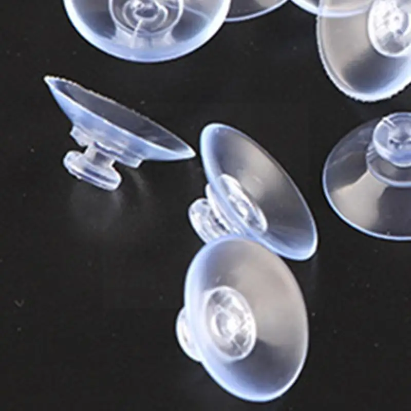 10pcs 30mm Mushroom Head Sucker Fish Tank Transparent Cups Aquarium Practical Plastic Perforated Gadget Suction Rubber Hold E6P7