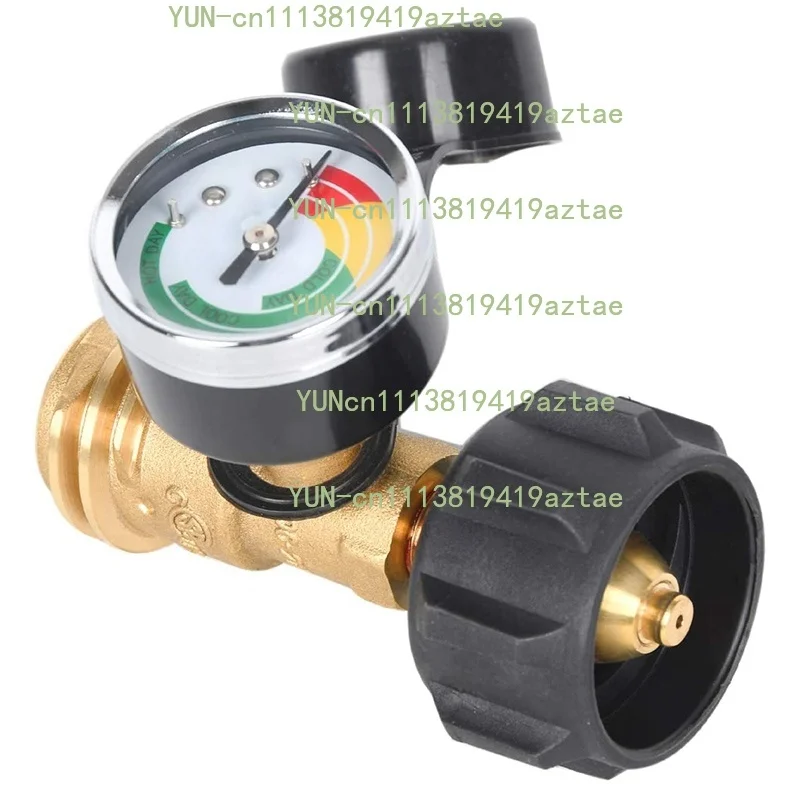 Propane Tank Pressure Gauge with POL Connection, 5‑100LB Pressure Test Instrument Tool for Propane Gas Cylinder