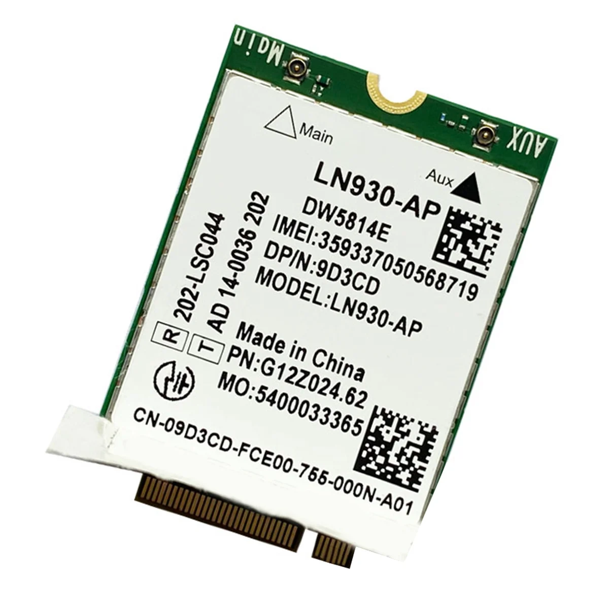 DW5814E pour Telit LN930-AP WiFi Carte + 2XAntenne WWAN FDD-LTE NGFF 4G Tech pour Dell Lapmedicents Latitude 5285 5580 7480