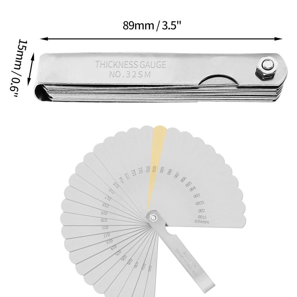 Neues Fühlermaß-Set mit 32 Messblättern, Gitarrenhals-Relief-Messwerkzeug, Werkzeug für Gitarren-Setup, Werkzeuge zur Herstellung von Saitennuten, Instrumente – Detail 9