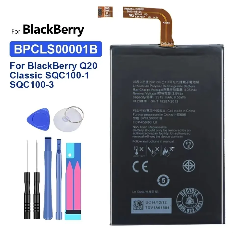 Battery For Blackberry Q20 Q 20 Classic, BPCLS00001B, 2515Mah, SQC100-1, SQC100-3