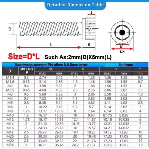Imagen 2 del producto 5-100 Uds Din912 Grade12.9 tornillo con cabeza hexagonal Allen M2 M2.5 M3 M4 M5 M6 M8 DIN7991 tornillo avellanado hexagonal negro Steel10.9