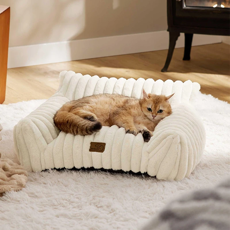 

Pet Supplies Sofa House for Cats Warm Bed Winter Products Accessories Beds Basket Things All Dog Mat Puppy Houses Accessory