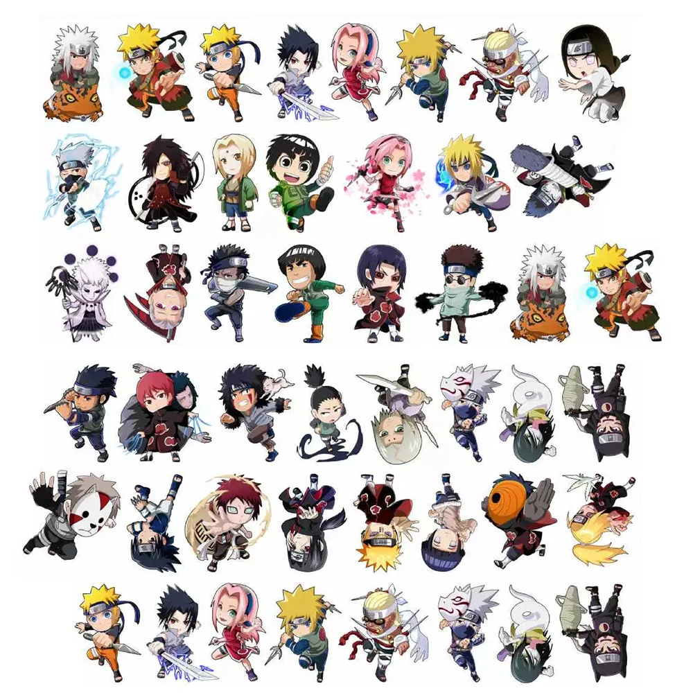 50 Stück/Set Naruto Anime Harz-Accessoires, niedliche Bilder, laminiert, Acryl-Creme-Kleber, Handyhülle, Kühlschrank, DIY-Geschenk-Aufnäher – Detail 7