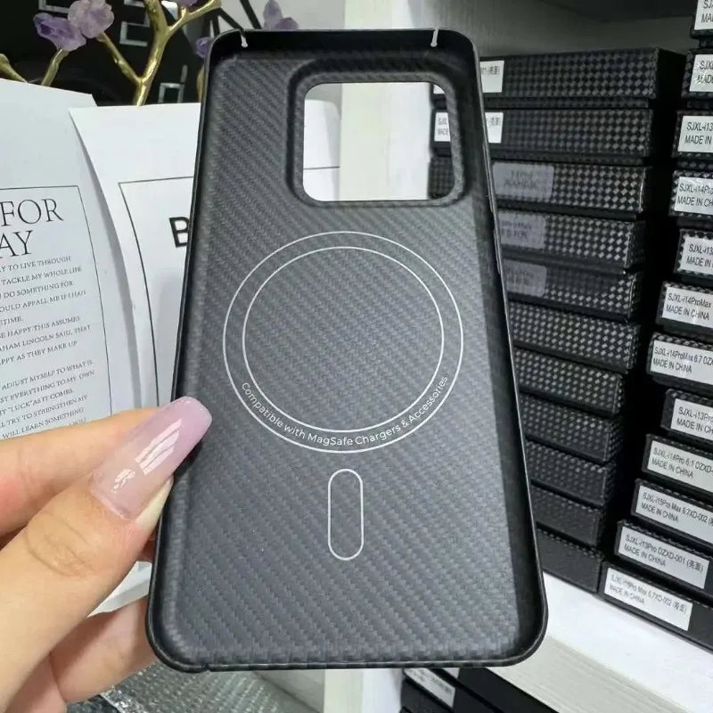 MagSafe Case For Xiaomi 14 Carbon Fiber Case Aramid Fiber Slim Phone Case Back Cover For Xiaomi 14 Pro Phone Accessories