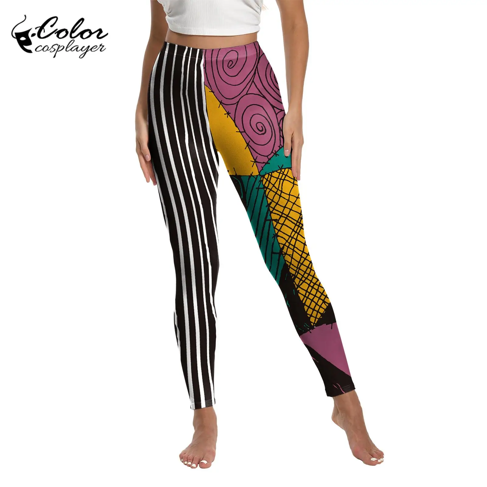 

Color Cosplayer Movie Sally Leggings New Halloween Cosplay Costume Women Day of The Dead Robe Pants Carnival Party Gothic Outfit