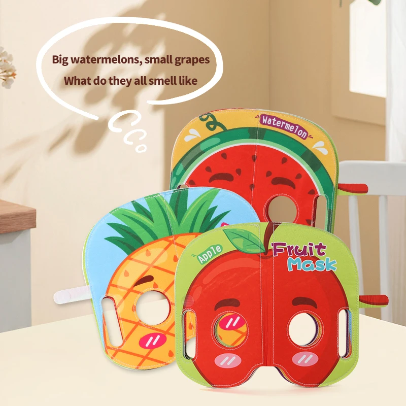 Kinder Stoffbuch Maske Stoffbuch Obst Thema Niedliche Modellierung Baby Spielzeug Charakter Spaß Erfahrung Interaktive Spiele Geburtstagsgeschenk