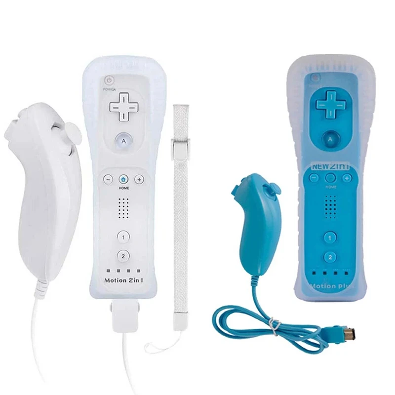 

Контроллер 2 в 1 для консоли Nintendo Wii/Wii U, опциональный беспроводной пульт Motion Plus, игровой джойстик, силиконовый чехол, аксессуары