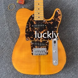 Prince HS Anderson & Hohner Madcat Mad Cat Tele Amber Yellow Flame Maple Top Electric Guitar Leopard Pickguard & Body Binding