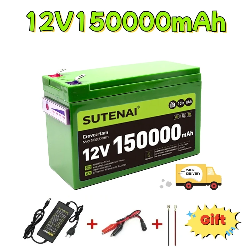 ترقية LiFePO4 بطارية ليثيوم 12 فولت 150Ah 18650 بطارية محمولة بطارية قابلة للشحن المدمج في عرض الطاقة ميناء الشحن