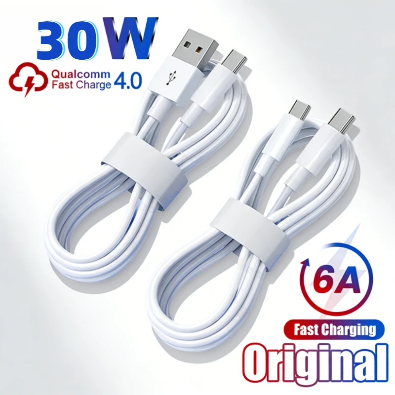 30W USB-C-Ladekabel Typ C zu Typ C Datenkabel für iPad, Macbook, Huawei, Realme, Xiaomi, Samsung Galaxy, Typ-C-Schnellkabel