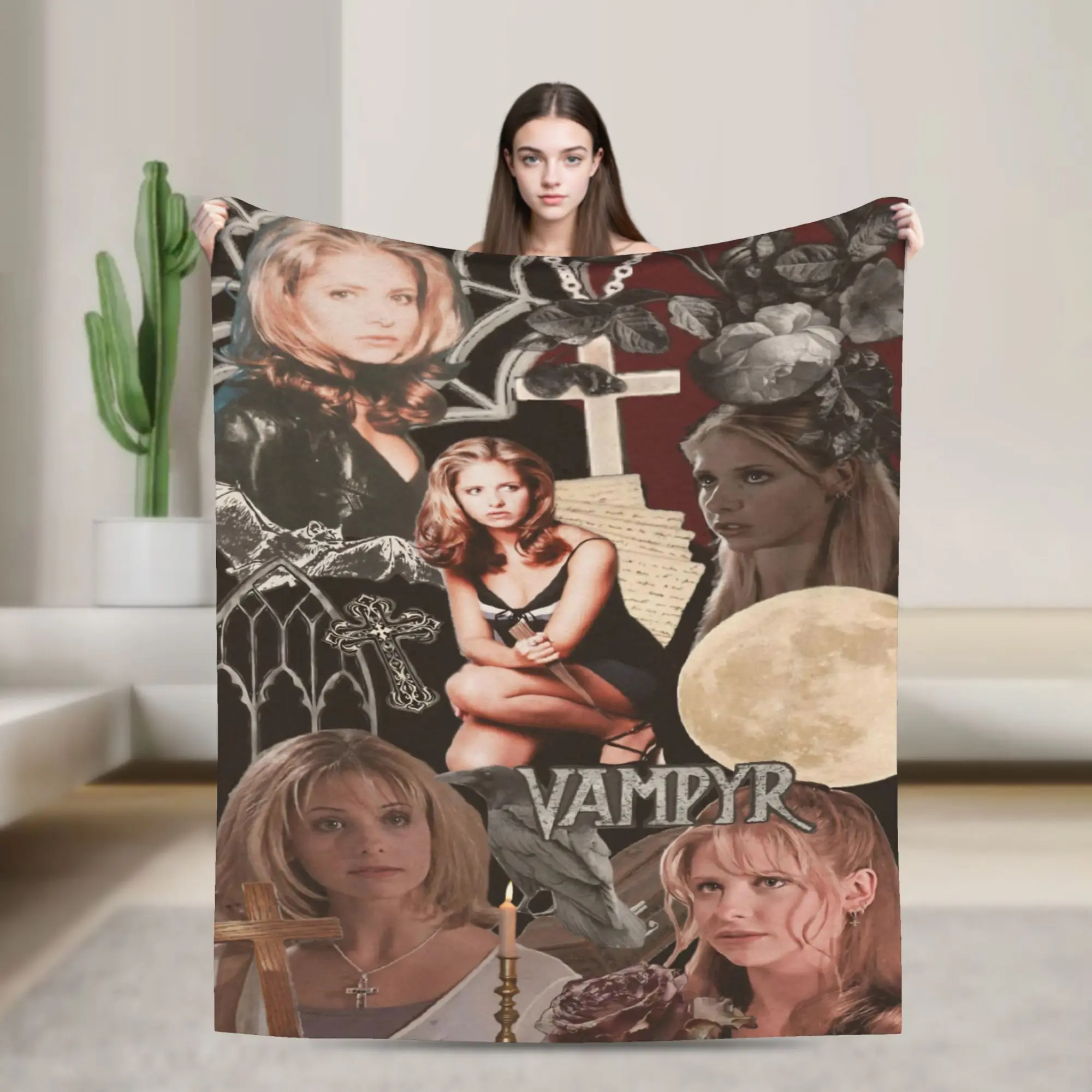 Buffy the Vampire Slayer Blankets Velvet Horror Movie Ultra-Soft Throw Blankets for Bedding Couch Bed Rug