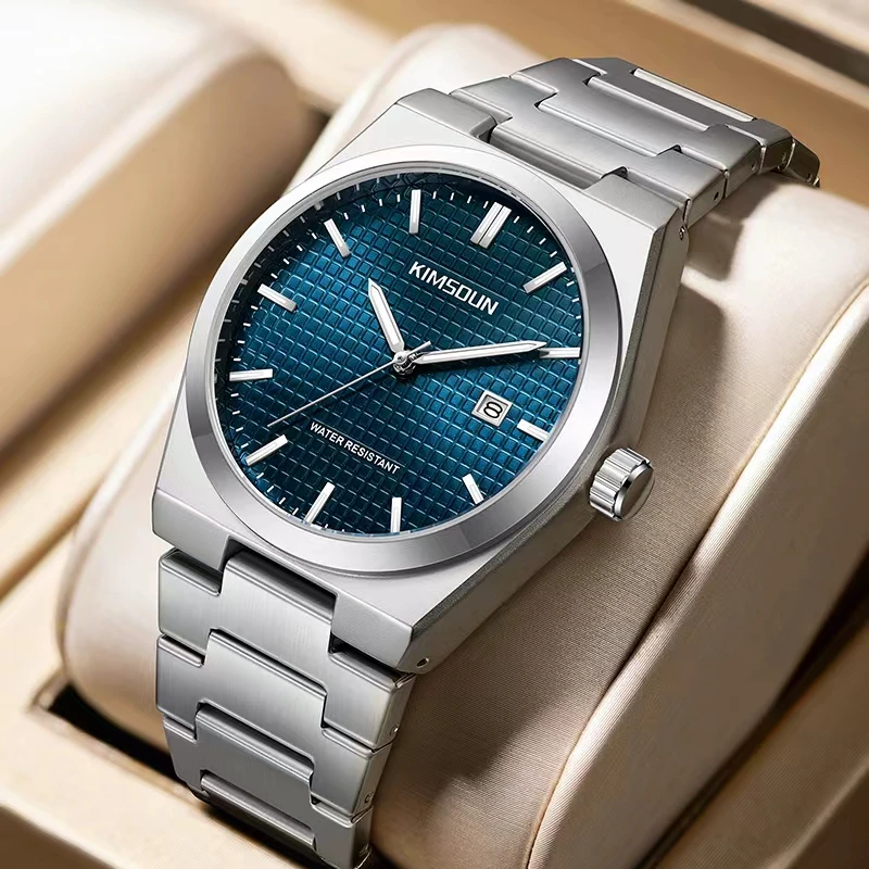 New Men's Fashion Steel Band Quartz Watch, Business Style, Outdoor Casual Watch, Round Case, Date Display, with Luminous Features, Suitable for Formal Occasions and Daily Wear, Luxury Men's Wristwatch, Exquisite Design