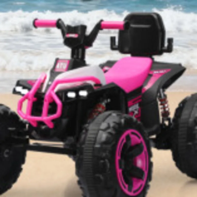 Ride On Car 12V ATV voor kinderen 4 Wheeler elektrische speelgoedauto Bluetooth licht lederen zadels jongens meisjes binnen buiten